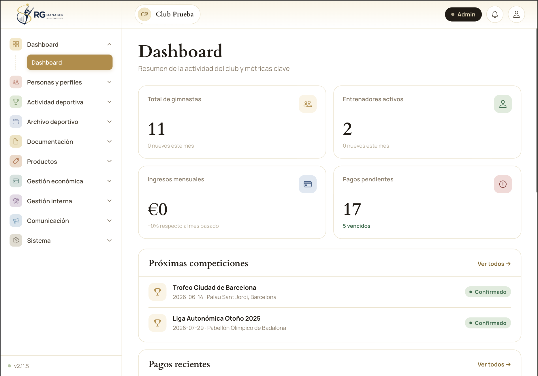 RG Manager Dashboard
